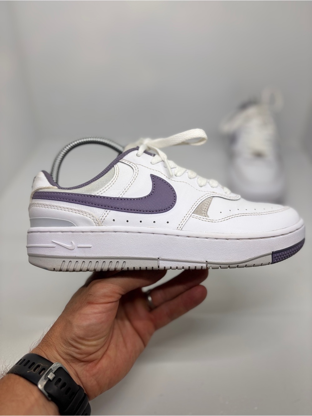 Nike Air Force 1 LV8 GS White Court Purple Sneakers Youth 8Y Women’s 9.5 - Picture 5 of 13